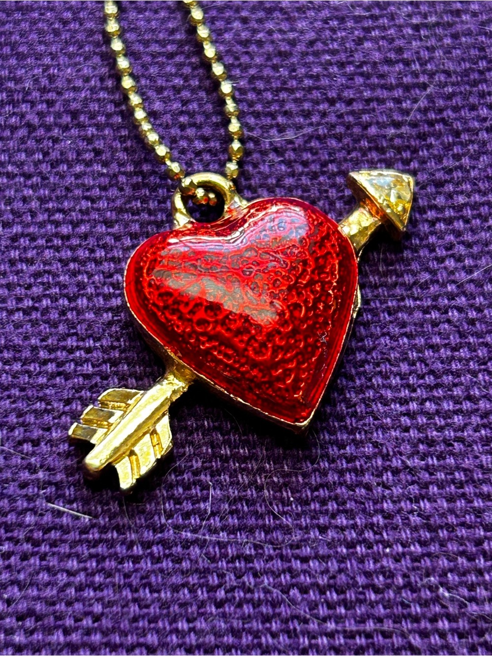 Vintage Phister Ent Heart & Arrow Pendant Necklace - Women Jewelry